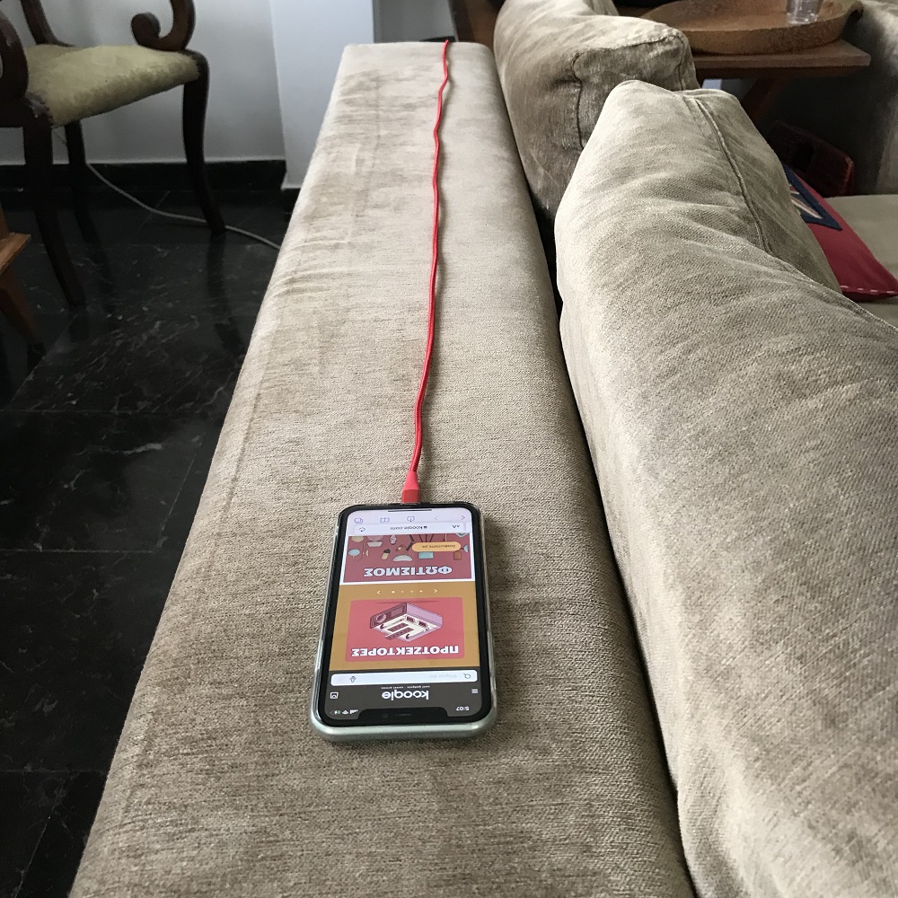 iphone charging with anker long cable red